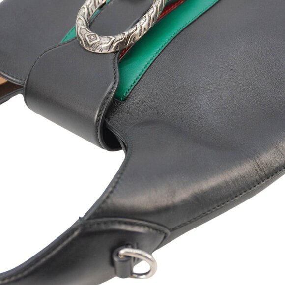 Gucci Dionysus Medium Web Leather Hobo Shoulder Bag Black - Picture 7 of 13